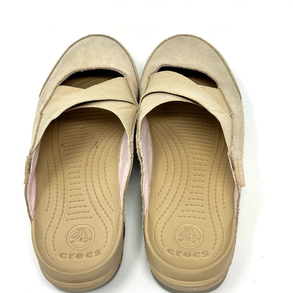 Crocs Edie Crossover Suede Slip On Mary Jane Mules Shoes Women Sz 9 - Picture 3 of 6